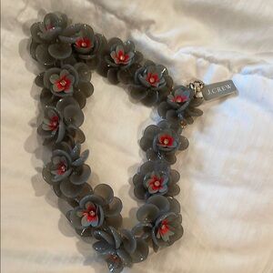 J.Crew Gray Floral Necklace